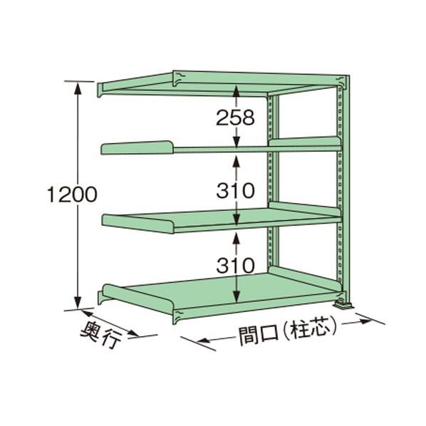 ※法人専用品※扶桑金属工業 中量ラック グリーン 1800×900×1200mm MG1218K04R