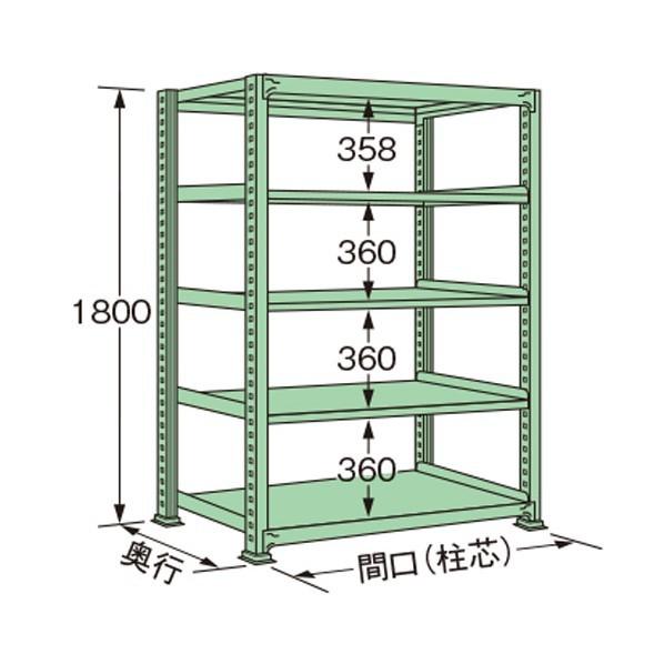 ※法人専用品※扶桑金属工業 中量ラック グリーン 1500×900×1800mm MG1815K05T