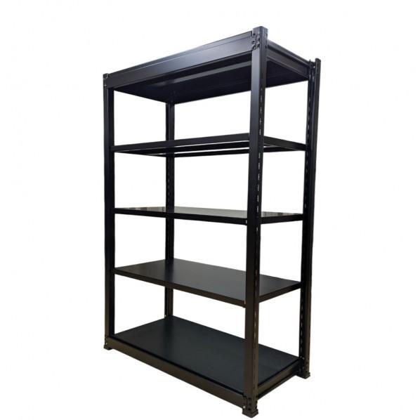 ※法人専用品※扶桑金属工業 中量ラック ブラックモデル H1800xW1190（芯々）xD300 天地5段 単体 D300W1190H1800(mm) GSN-BK1812A5D 1台_1