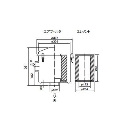 富士電機 エアフィルターVFY形 VFY039Aの画像