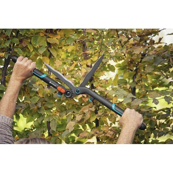 GARDENA(ガルデナ/ガルディナ)刈り込みばさみ 全長60cm 2ステップギア 2in1 EnergyCutターコイズブルー/グレー12303-20の画像