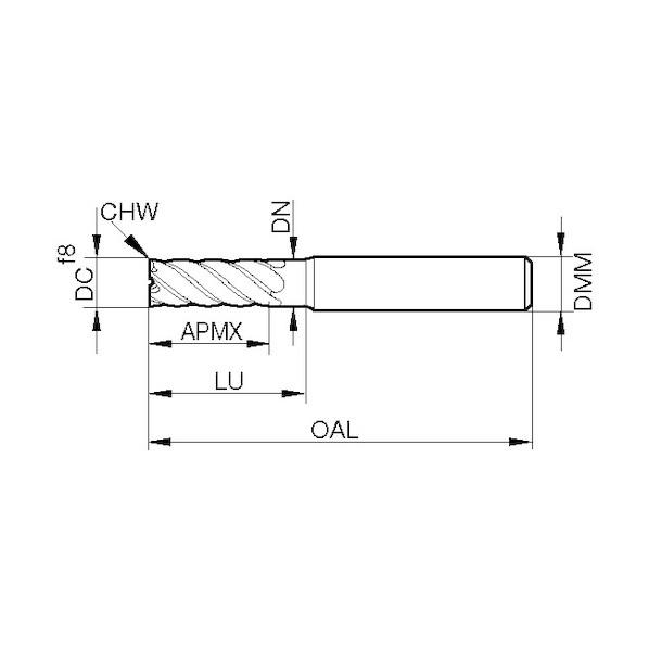 ブランド登録なし - グーリング 6枚刃仕上用挙げ句のはて粉砕機 G-Mold 65 F エクストラロング  8粍 6946 8.000 1本