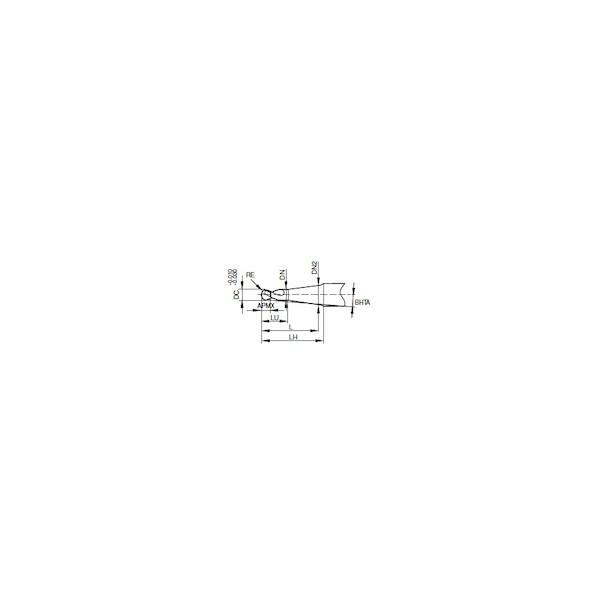 グーリング 2枚刃ボールエンドミル G-Mold 55 B エクストラロング  0．5mm 6847 0.500 1本の画像