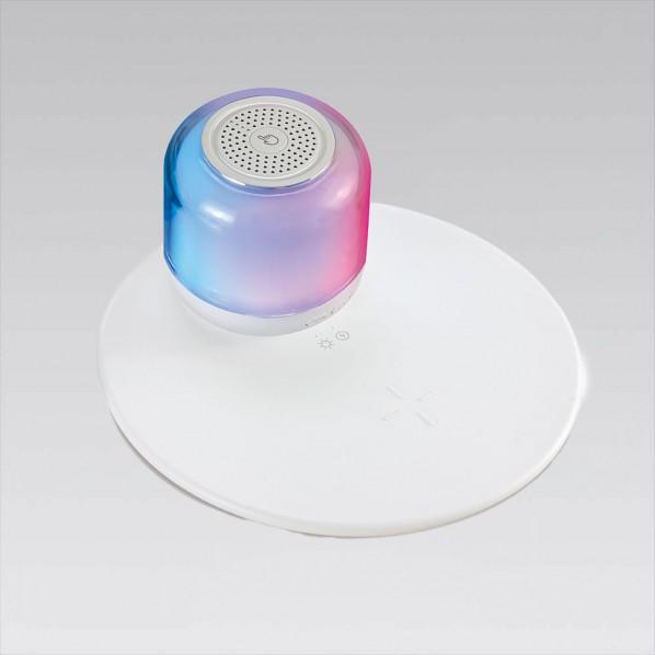 グッドグッズ LEDライト ワイヤレススピーカー ワイヤレス充電器 Φ180×H78.5mm HM-01S 1個