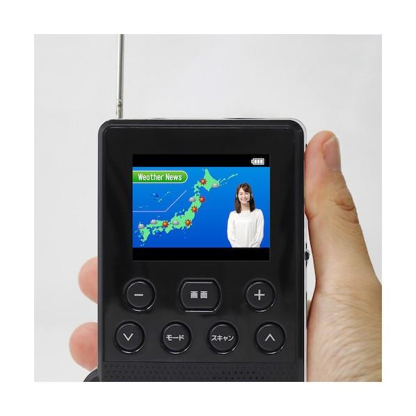 グリーンクロス 手回し充電式ワンセグTVラジオ(ブラック)SH-GDHT-VA 6300026632の画像