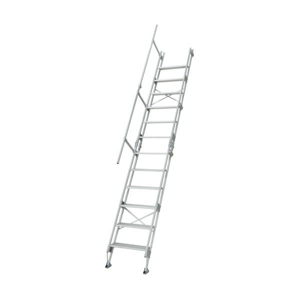 訳あり品送料無料 ※法人専用品※長谷川工業 アルミ仮設階段はしご 建作 ...