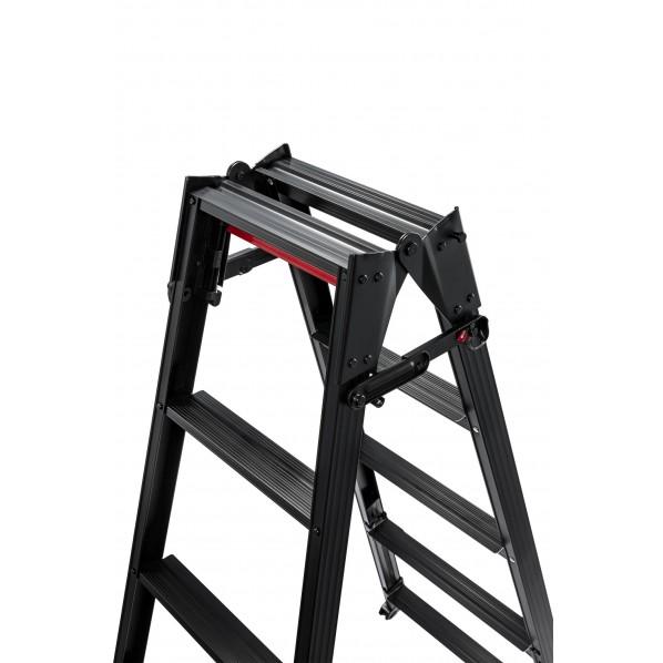 ※法人専用品※長谷川工業 RYZB-12a 脚部伸縮兼用脚立(BLACK LABEL ブラックレーベル) 4段 1台【2412DFD_3】
