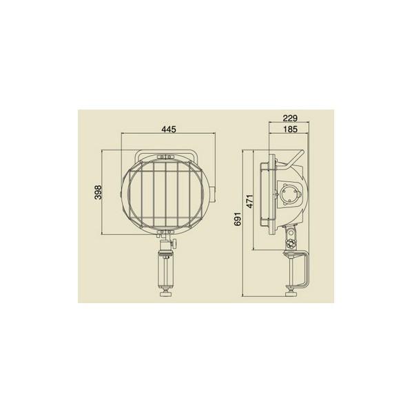 ハタヤ ハタヤ メタルハライドランプ 400W(バイス付)60Hz 530 x 750 x 270 mm 作業灯・照明用品 1点｜diy-tool｜03