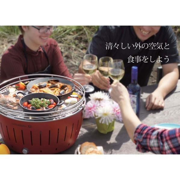 未使用 LOTUS GRILL グリル鍋 オレンジ Amazon | 無煙炭火バーベキューコンロ ロータスグリル レッド