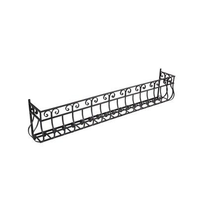 林田順平商店 ロートアイアン フラワーボックス(花台) 黒色 1.840mm×430mm×280mm JHIFL-04