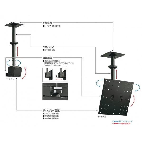 ※法人専用品※ハヤミ工産 HAMILeX 天吊金具 THシリーズ 180×180×825〜1225mm TH-B74L 1台_2