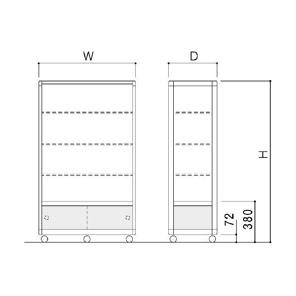 ハヤノ産業 エクシード ハイケースS ブラック プッシュ錠付 900×450×H1500 S9-455-B-P_1