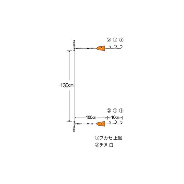 ハヤブサ ヒラメ仕掛 三角バケ専用シングル ダイレクト SD958 16号 ハリス10 SD958-16-10｜diy-tool｜02