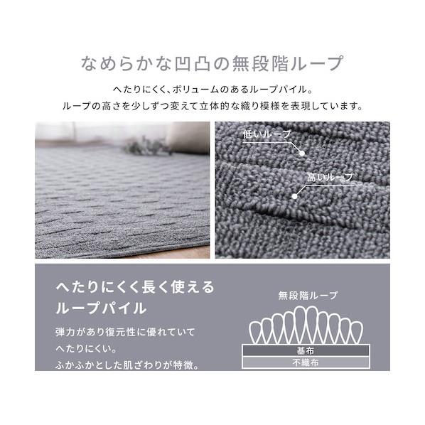 萩原 高級感のある平織りカーペット メテオ 江戸間2帖 グレー 1760×30×1760 600021120_2