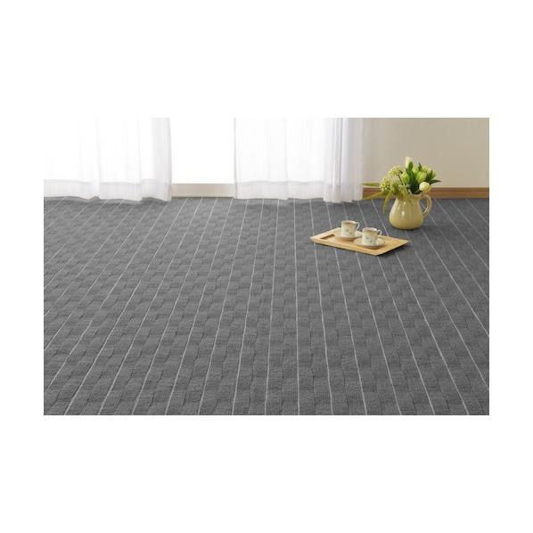 萩原 高級感のある平織りカーペット メテオ 江戸間2帖 グレー 1760×30×1760 600021120_9