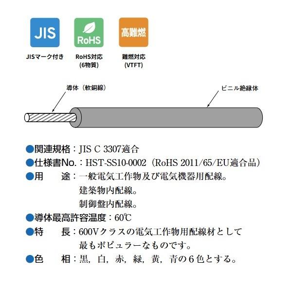 住電HSTケーブル IV(より線) 600Vビニル絶縁電線 白 20m IV5.5SQ白 1巻_1
