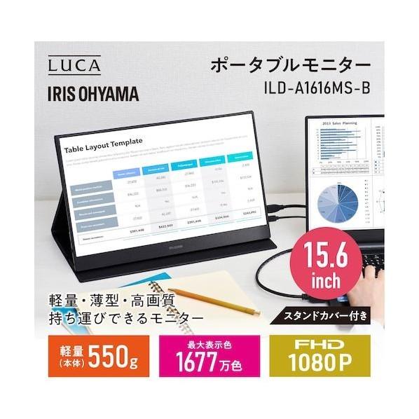 ましゅページ アイリスオーヤマ ポータブルモニター ブラック ILD-A1616MS-B 【公式