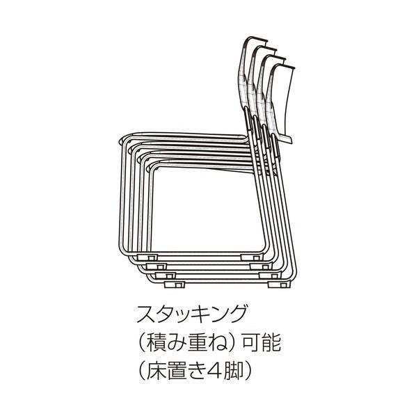 アイリスチトセ 会議用チェア LTSN シルバーフレーム ブラック/ブラック ブラック／ブラック LTSN-V-SL-BK/BKの画像