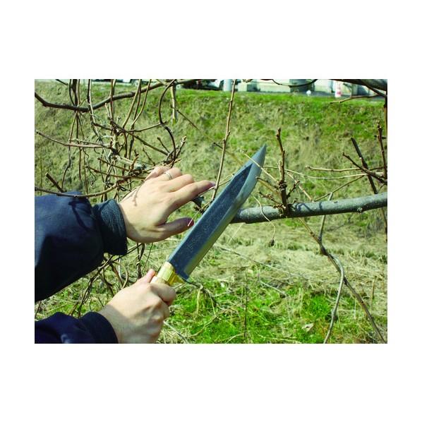 鋼典　安来鋼付　山鉈　片刃ツバ付　完全包装　C-30 鉈 240mm 安来鋼付 山鉈 片刃ツバ付 C-30 コブ柄 和釘 鋼典 かね