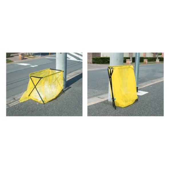 ※法人専用品※イノベックス 折りたたみ式ゴミX 黄 70x90x54の画像