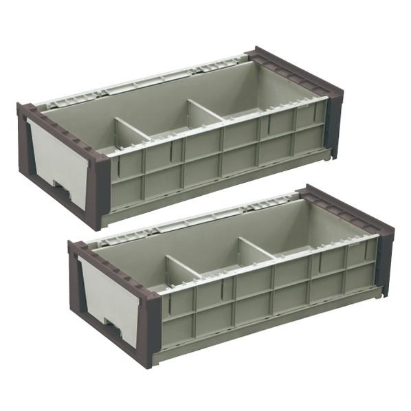 デンサン バンキャビネット NEWドロワーシリーズ 幅380&times;奥行786&times;高さ203mm IZ-PC-B-TW 2個