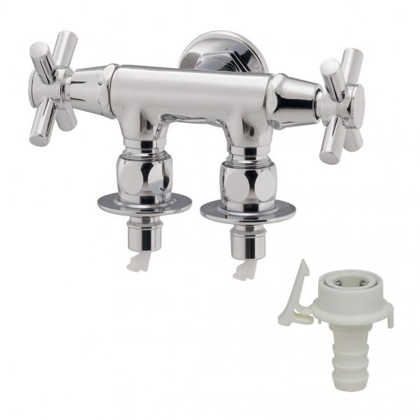 カクダイ カクダイ(KAKUDAI) 洗濯機用双口水栓 704-128-13 : DIY