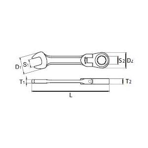 京都機械工具 ショートラチェットコンビネーションレンチ(首振りタイプ) 10mm MSR2S-10F｜diy-tool｜02