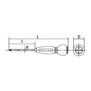 京都機械工具 グリップドライバー ソフトラウンドドライバ クロスNo.1 D8P-1｜diy-tool｜02