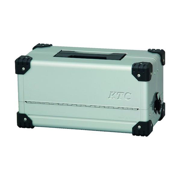 KTC スチール製工具箱 両開きメタルケース（シルバー） 間口440×奥行
