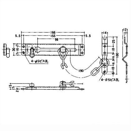 クマモト 用心鎖 クロメート D-91 : DIY FACTORY ONLINE SHOP