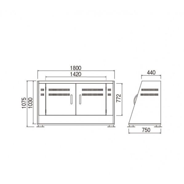 ※法人専用品※kaisuimaren|カイスイマレン ジャンボステン SU1100CT シルバー 寸法(mm):幅1800×奥行750×高さ1075 SU-1100CT 1点_2