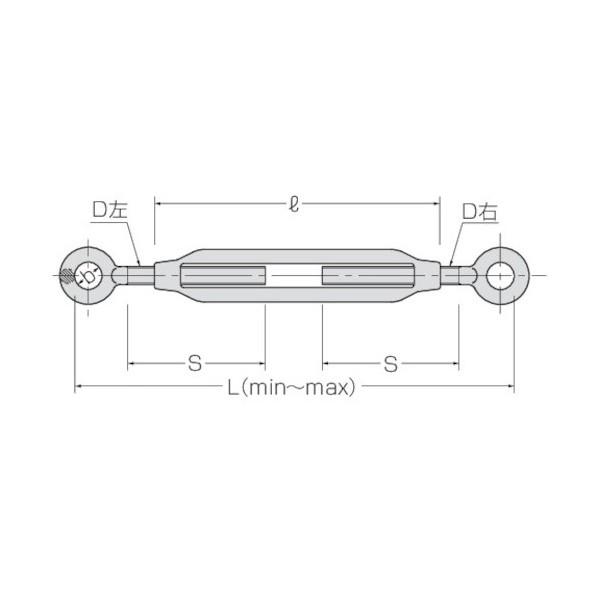 コンドーテック 枠式ターンバックル両オーフTB-E/E ドブメッキ W1-1/2 011A2DEE38_1