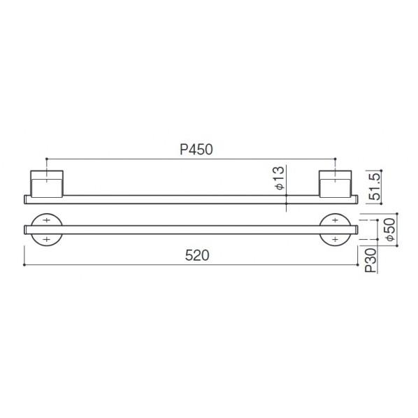 河淳 タオルレール P450 クローム SE-351-XCの画像