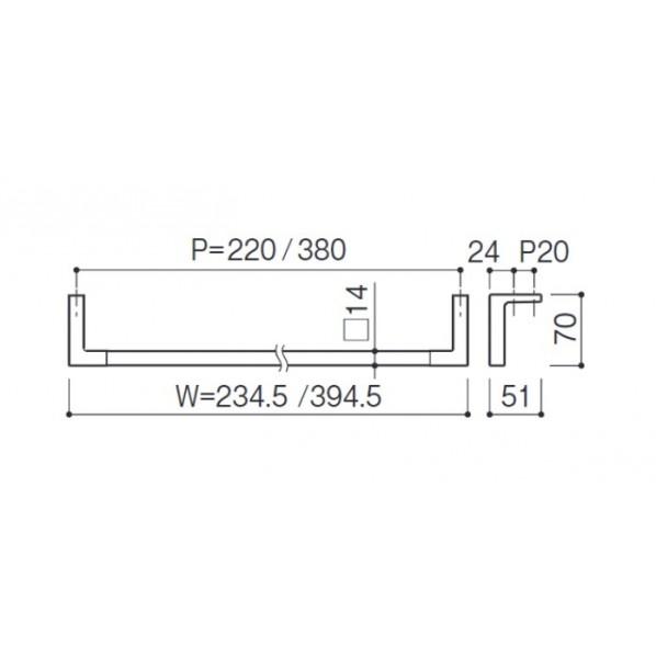 河淳 タオルレール P380 クローム+鏡面 K-SE-071-XCの画像