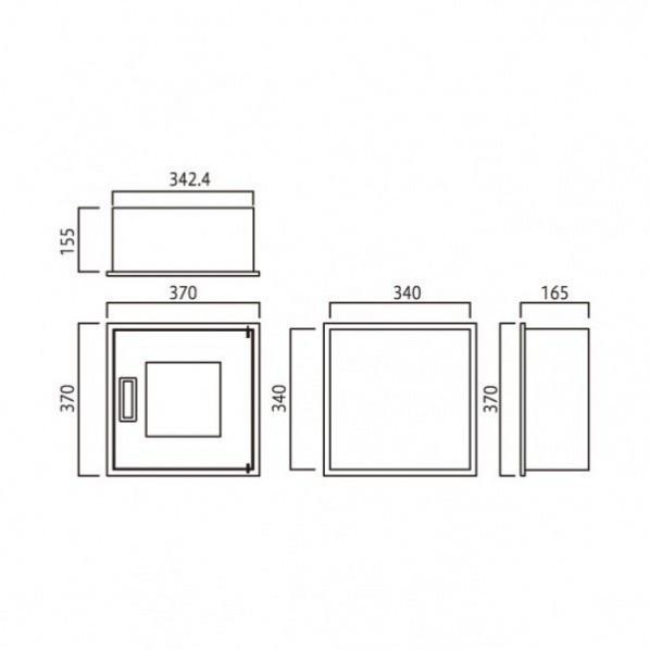 (株)満点商会 AEDボックス ベル 埋込 ポリッシュホワイト W370×H370×D165 MDX-220B｜diy-tool｜04