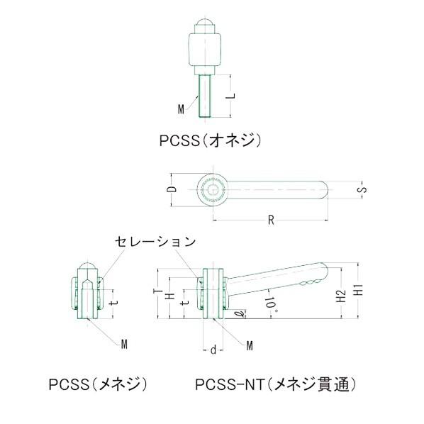 MIYOSHI オールステンレスプッシュオフクランプレバー 【MZDZCB】 PCSS-16HX50