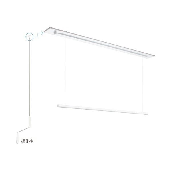 ※法人専用品※川口技研 室内用ホスクリーン昇降式 埋込タイプ ホワイト 1400mm URB-S-W 1組_1