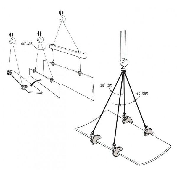 ネツレン　FL-V型　1TON　無傷竪吊クランプ　A2051