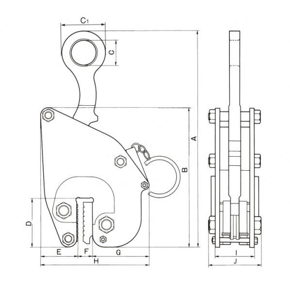 ネツレン　FL-VA型　2TON　無傷竪吊クランプ　A2092