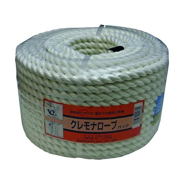 まつうら工業 クレモナSロープ(3打ち)丸巻パック 白 12mm×50m