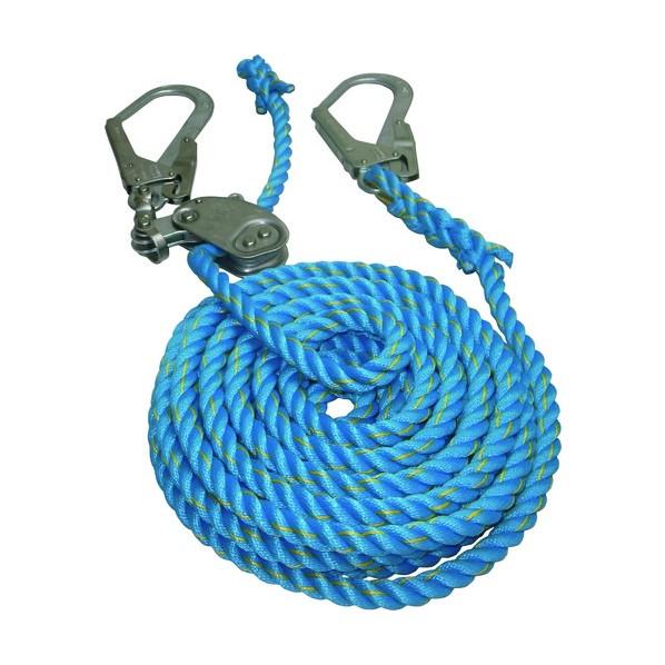 まつうら工業 青色ニューテトロン水平親綱(緊張器付) 青 16mm×15m NEW-TETORON-WF1615BLUE 1個の画像