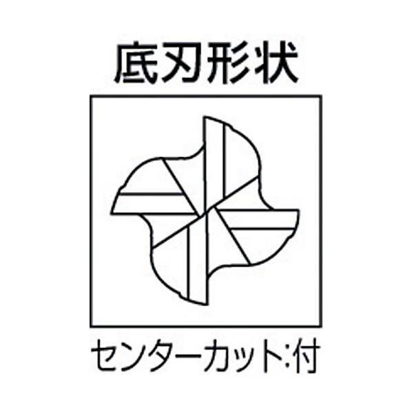 ミツビシマテリアル K 4枚刃センタカット 超硬スクエアエンドミルミディアム刃長(M)9.5mm C4MCD0950_1