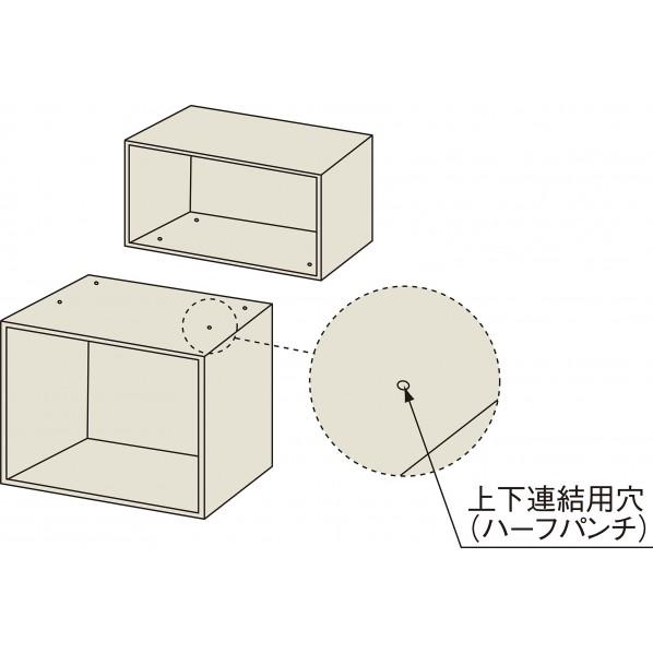 ※法人専用品※三島精器 整理戸棚 ガラス引違戸(上置き用) セミホワイト BER-G14N