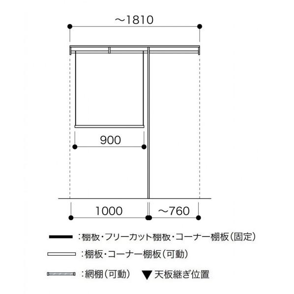 南海プライウッド クローゼットシステム収納 ウォールゼット ノエル3 6尺 シェルホワイト AA005596LW_1