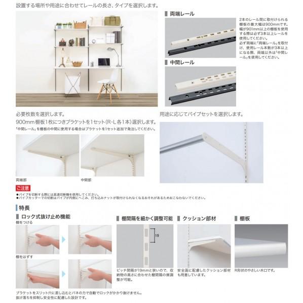 一面レール棚SE基本セット(集成材棚板) ペール 奥行き300mm 【開封】 CNA-FR322WP7