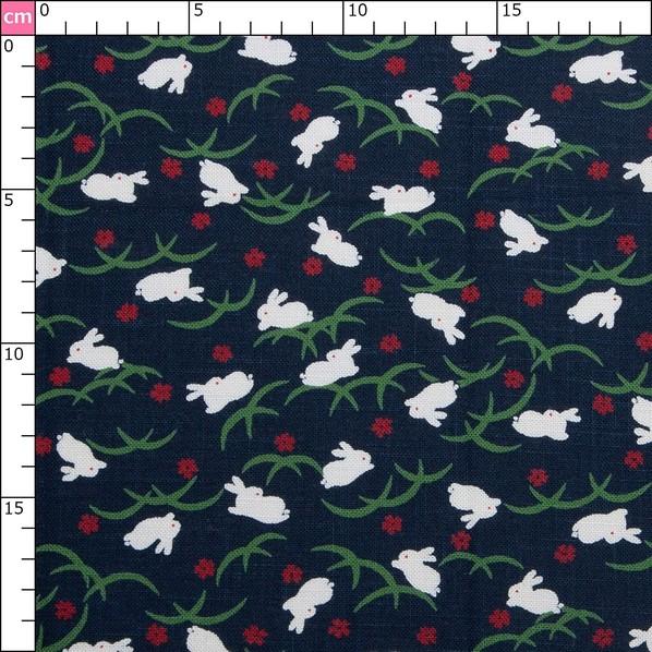 日本紐釦貿易(Nippon Chuko) 日本紐釦貿易 和風モダン柄生地 うさぎ柄 巾110cm×10m切売カット KP7090-109-10M 10mの画像