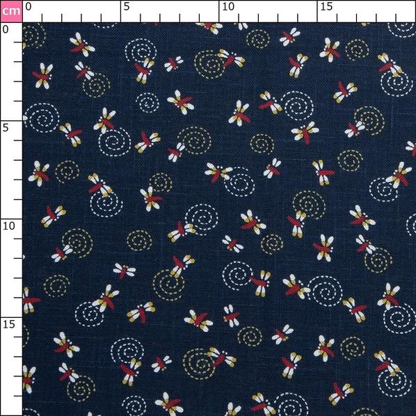 日本紐釦貿易(Nippon Chuko) 日本紐釦貿易 和風モダン柄生地 とんぼ柄 巾110cm×10m切売カット KP7090-111-10M 10mの画像