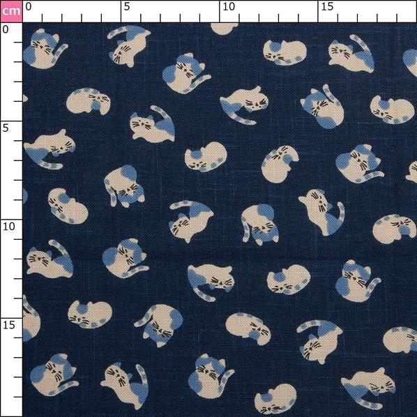 日本紐釦貿易(Nippon Chuko) 日本紐釦貿易 和風モダン柄生地 ねこ柄 巾110cm×10m切売カット KP7090-92-10M 10mの画像