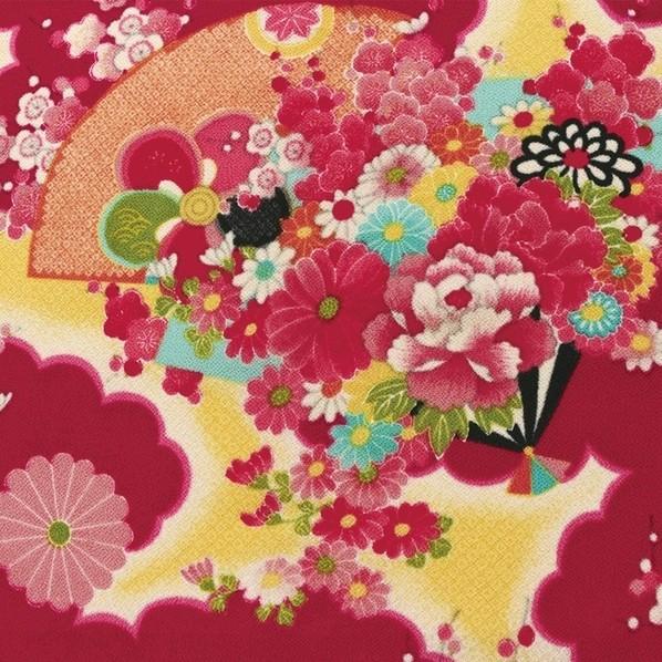 日本紐釦貿易(Nippon Chuko) 日本紐釦貿易 一越ちりめん 友禅 古典柄 花 ピンク系 巾約73cm×6m切売カット HY03-B-6M 6m_1