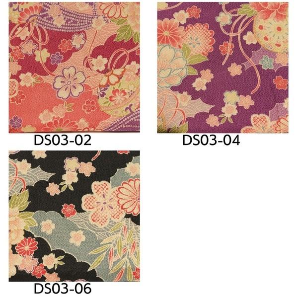 日本紐釦貿易(Nippon Chuko) 日本紐釦貿易 ちりめん 金彩 椿柄 黒 巾約70cm×6m切売カット DS03-06-6M 6mの画像